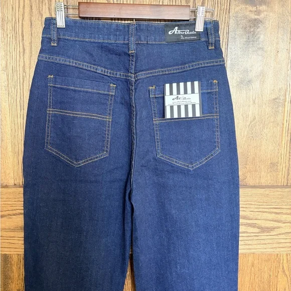 💙NEW Astro Bettie💙 1940s style Women's Dark Blue Denim Jeans - Picture 3 of 11